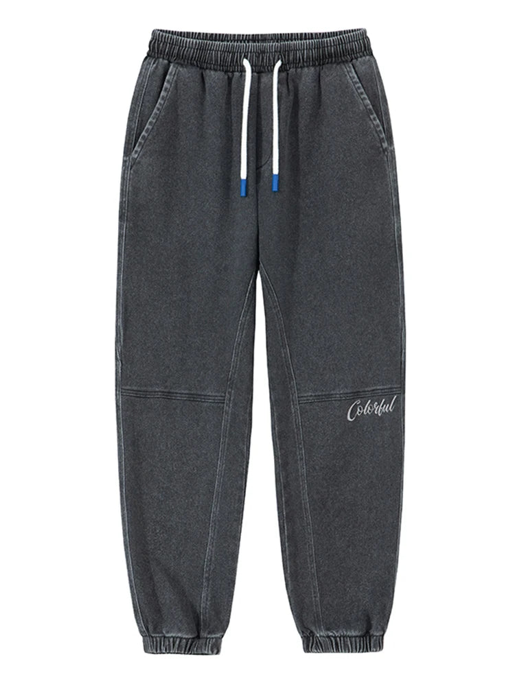 Spring Summer Men's Cargo Jeans Slight Stretch Cotton Denim Jogger Pants Black Blue Streetwear Baggy Jeans ATFH