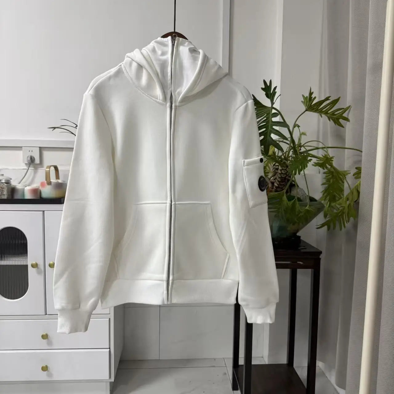 Men Zip Up Hoodie Full Zip Hooded Sweatshirt with Sleeve Pocket Comfortable Casual Streetwear Daily Wear Tops for Men Outdoor