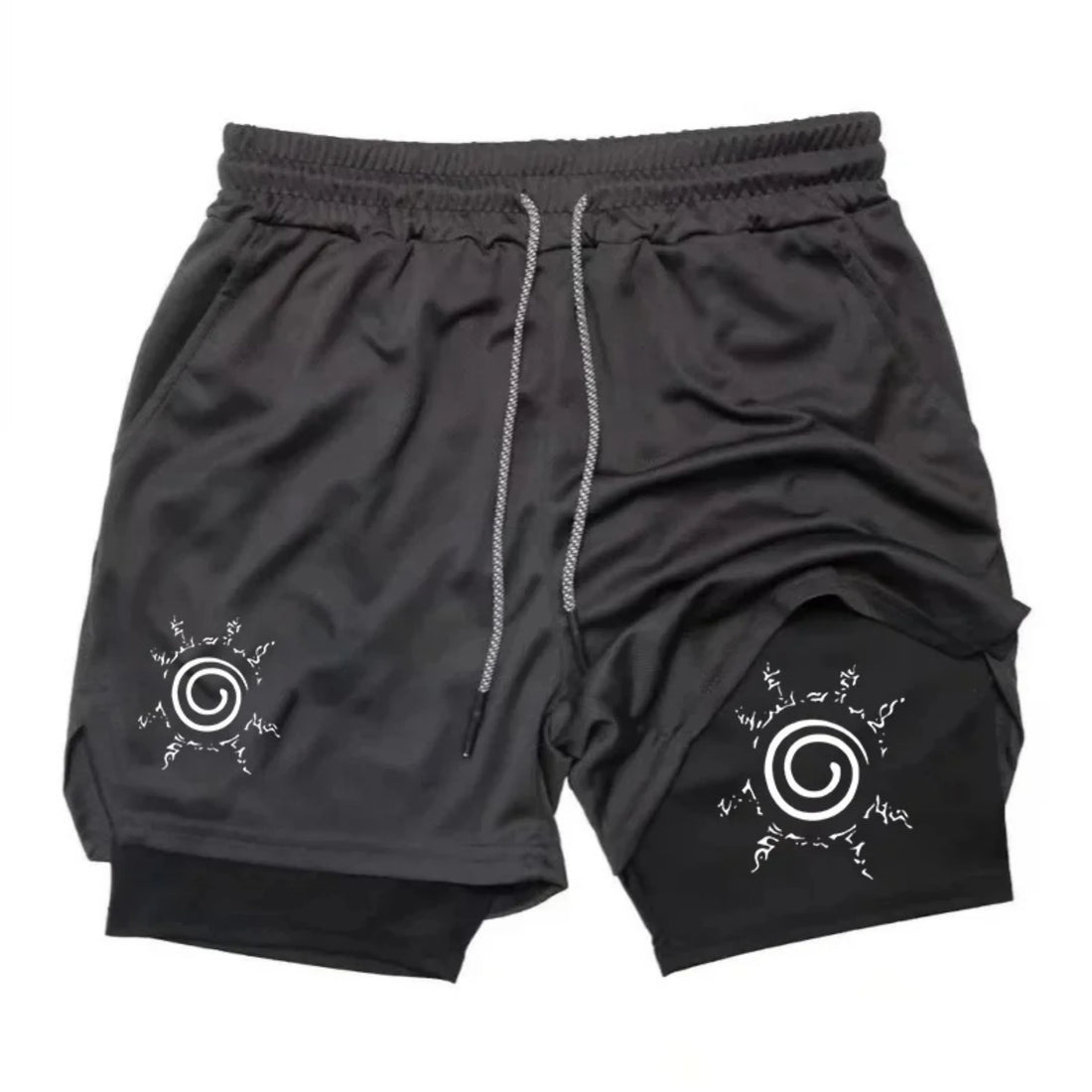 "Naruto" anime - Men's gym sports shorts - Quick dry-clean sports pants for running - Dual-purpose shorts for fitness training a