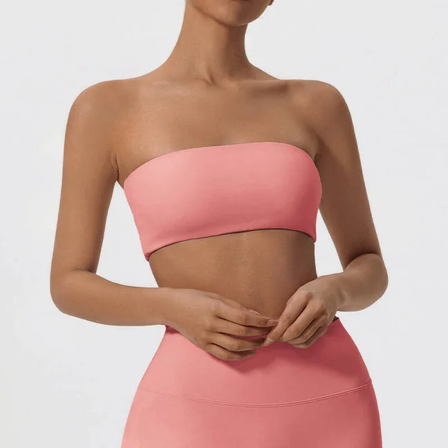 Summer Strapless Sports Bra Gym Women Quick-Drying Yoga Clothes Women Tube Top Fitness Chest Wrap Underwear Workout Bra Female - ATFH