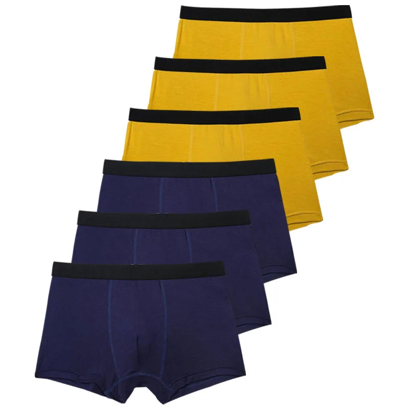 6pcs/Set Black Boxer Men Underwear Bamboo Men's Panties Shorts Breathable Underpants Man Comfortable Sexy Boxers & Briefs Men
