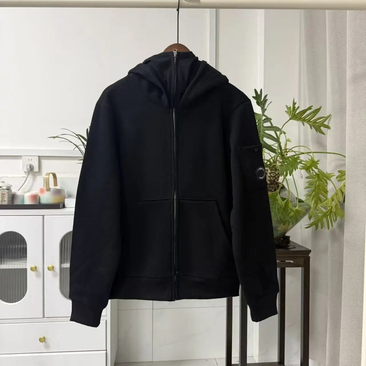 Men Zip Up Hoodie Full Zip Hooded Sweatshirt with Sleeve Pocket Comfortable Casual Streetwear Daily Wear Tops for Men Outdoor