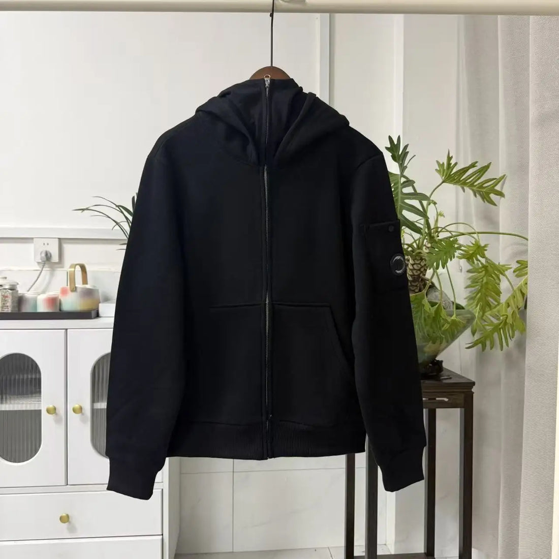 Men Zip Up Hoodie Full Zip Hooded Sweatshirt with Sleeve Pocket Comfortable Casual Streetwear Daily Wear Tops for Men Outdoor