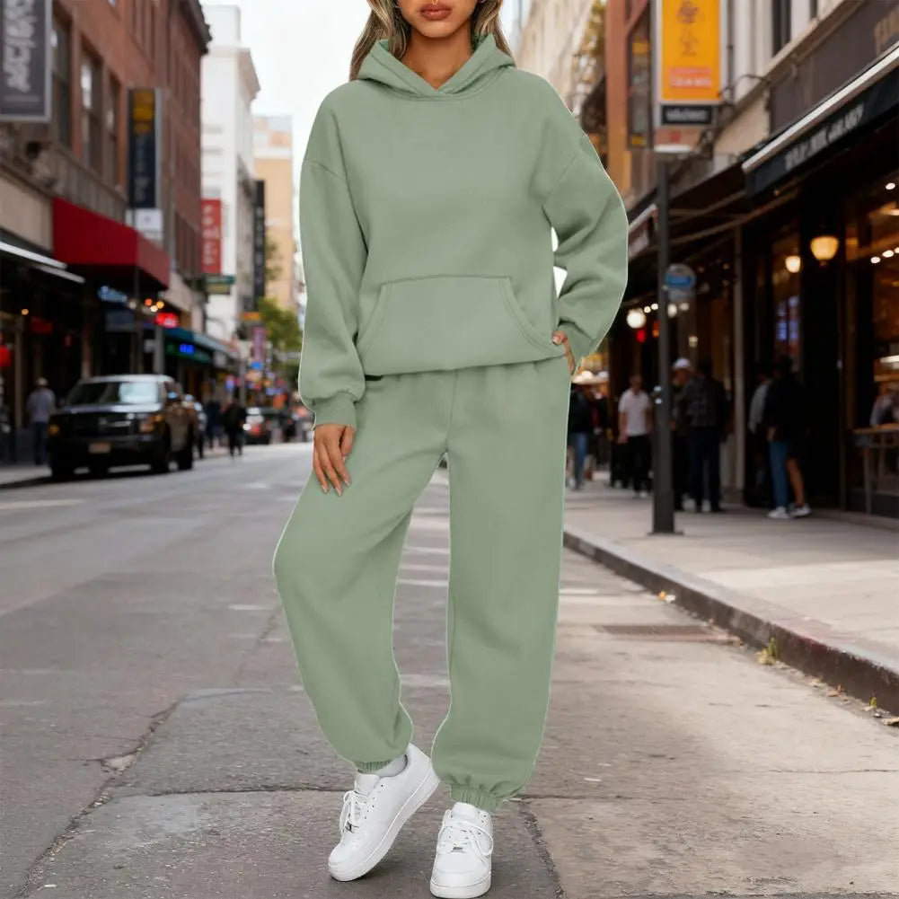 Women's Sets Hoodies Pants 2 Piece Outfits Aesthetic Sportswear Sweatsuit Plus Size Pink Tracksuit