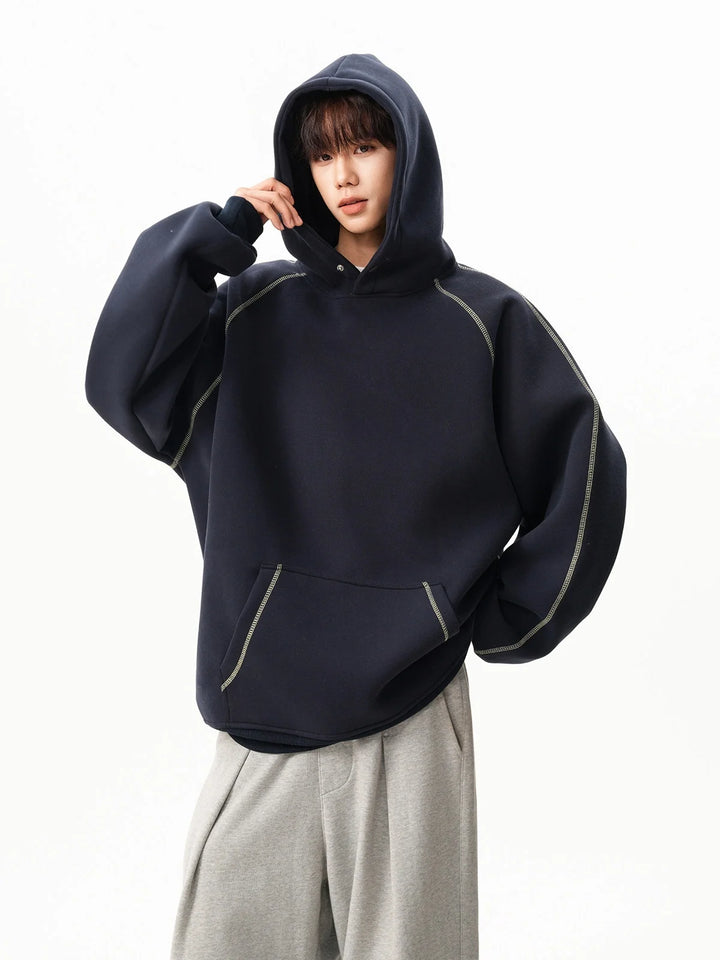 Mens With Hat Hoodies One Piece Cold Weather Lambswool Thermal Layer Thickened Fleece Interior Warm Protection Practical Fashion - ATFH