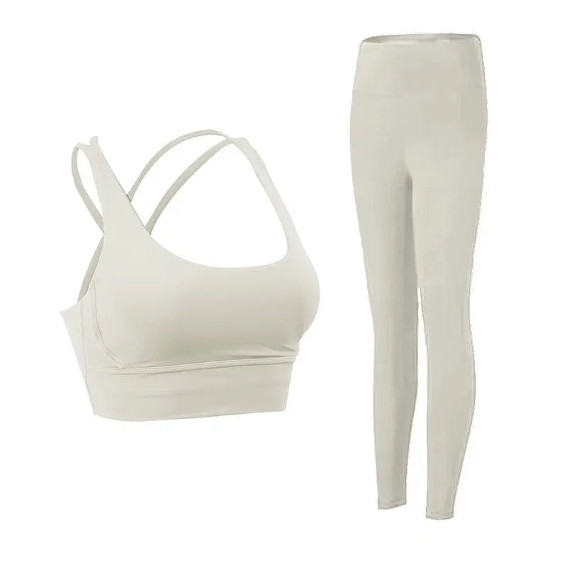 2 Piece Yoga Clothes Women's Tracksuit Athletic Wear Pilates Fitness Suit Gym Workout Push Up Clothes Sports Bra Leggings Suit - ATFH