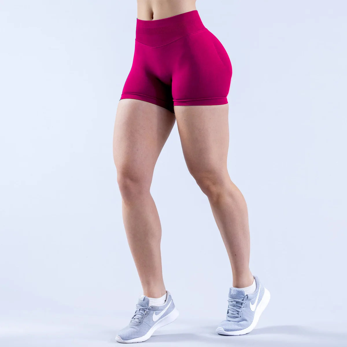 LOGO Tight High Waist Hip Lifting Yoga Pants Seamless Breathable Quick-drying Naked-feeling Sports Fitness Three-point Shorts