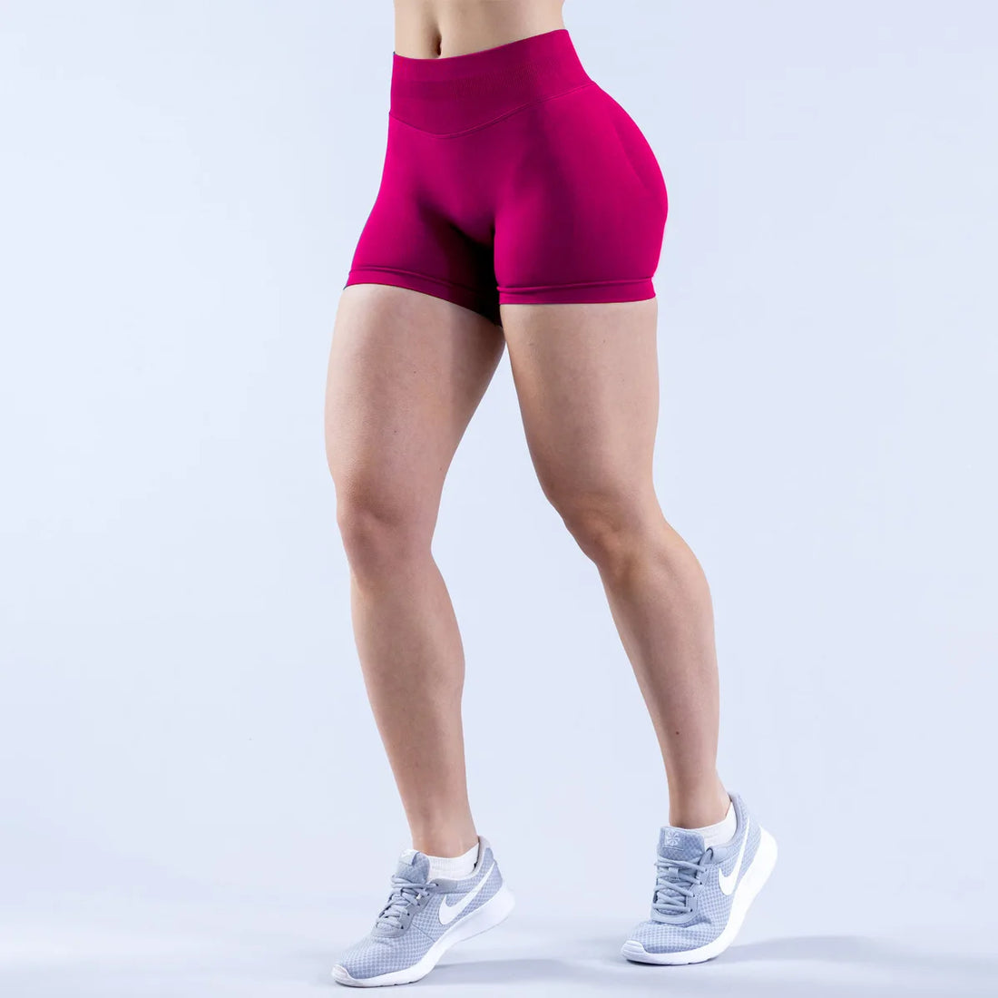 LOGO Tight High Waist Hip Lifting Yoga Pants Seamless Breathable Quick-drying Naked-feeling Sports Fitness Three-point Shorts