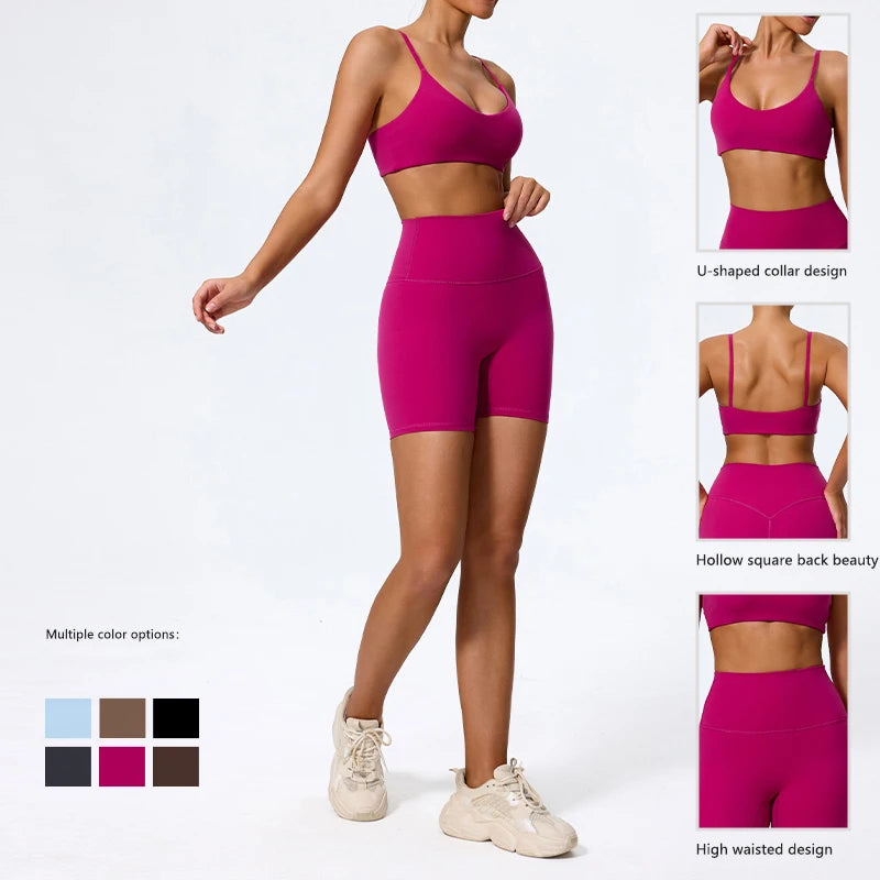 Ctenkevet Summer Women 2Pcs Sleeveless Sports Set Female Gym Two-piece Yoga Set High Waist Breathable legging Sportswear Women - ATFH