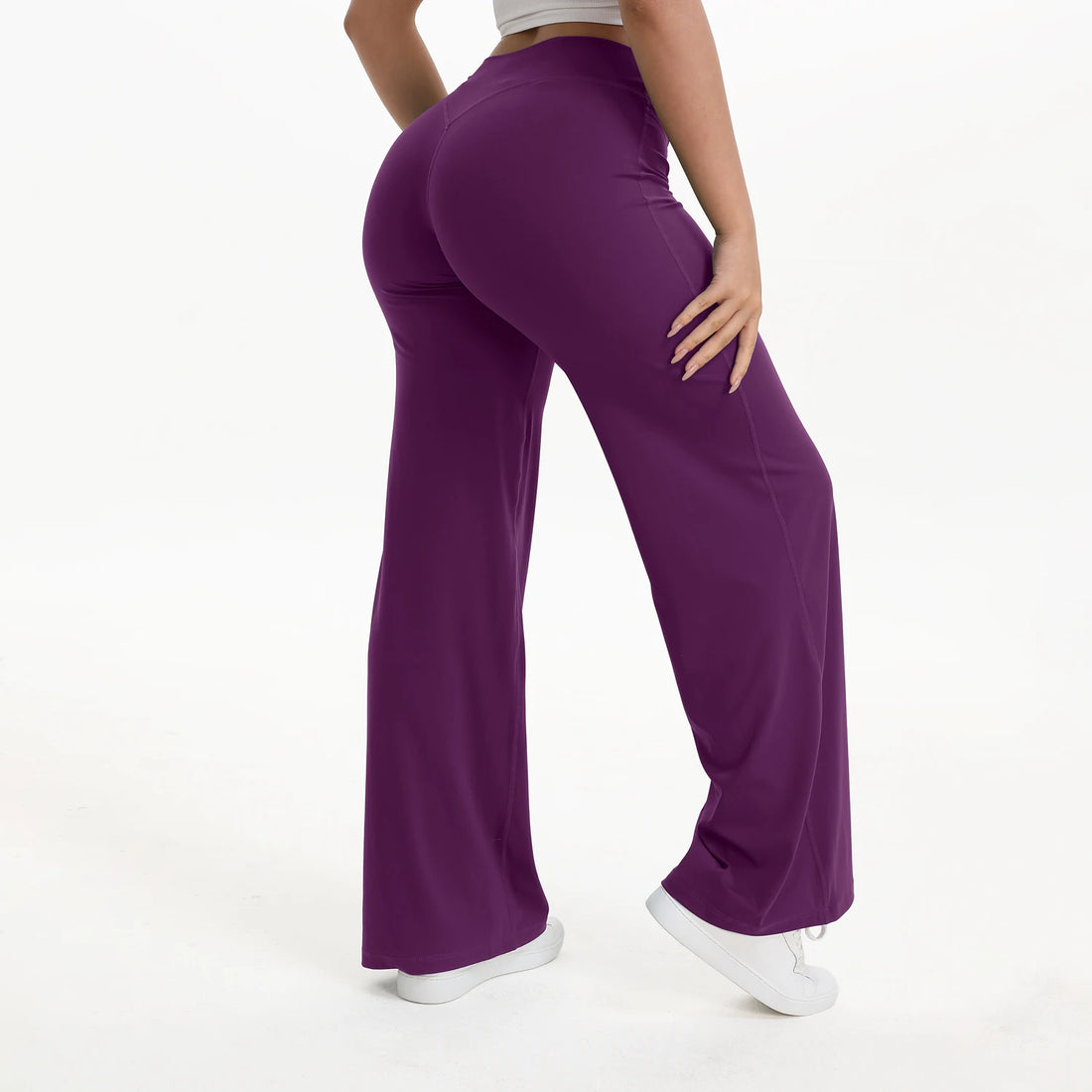 NCLAGEN SoftMotion Straight Leg Bottoms Women's Mid-Waist Yoga Pants GYM Leggings Naked Feel Pilates Running Sports Trousers - ATFH