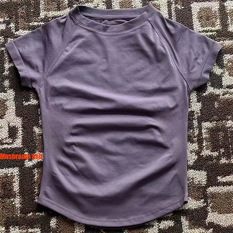 DL0G0 Quick Dry Women's Workout Shirts Short Impact Sleeve Gym Yoga Running Tops, Breathable Active Wear Athletic Tee for Women