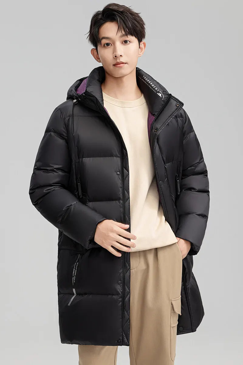 90% white duck down jackets Mens Down Jacket High-quality Solid Color Thick Warm Outdoor Windproof Parkas Men Winter Coats