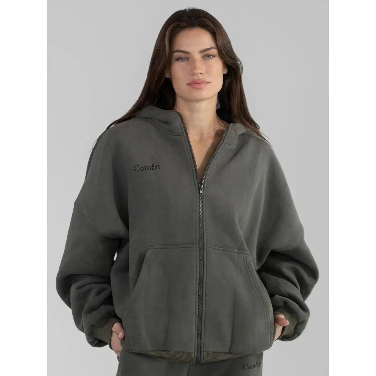 Comfort winter girls Cloud Zip Oversized Hoodie - ATFH