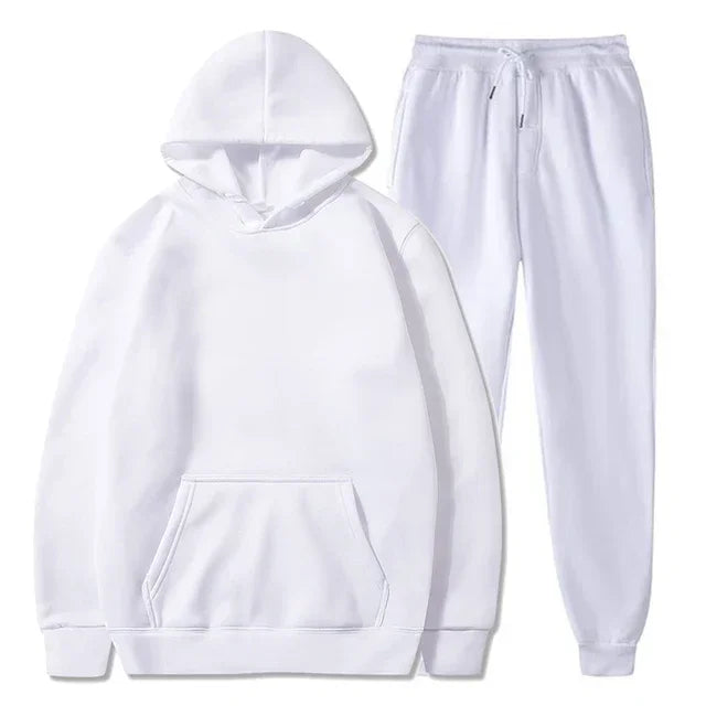 Basic Fleece Hoodies And Sweat Pants Set Men Jogger Set Wholesale Track Suit Sportswear Tracksuits Unisex Ensemble Jogging Homme ATFH