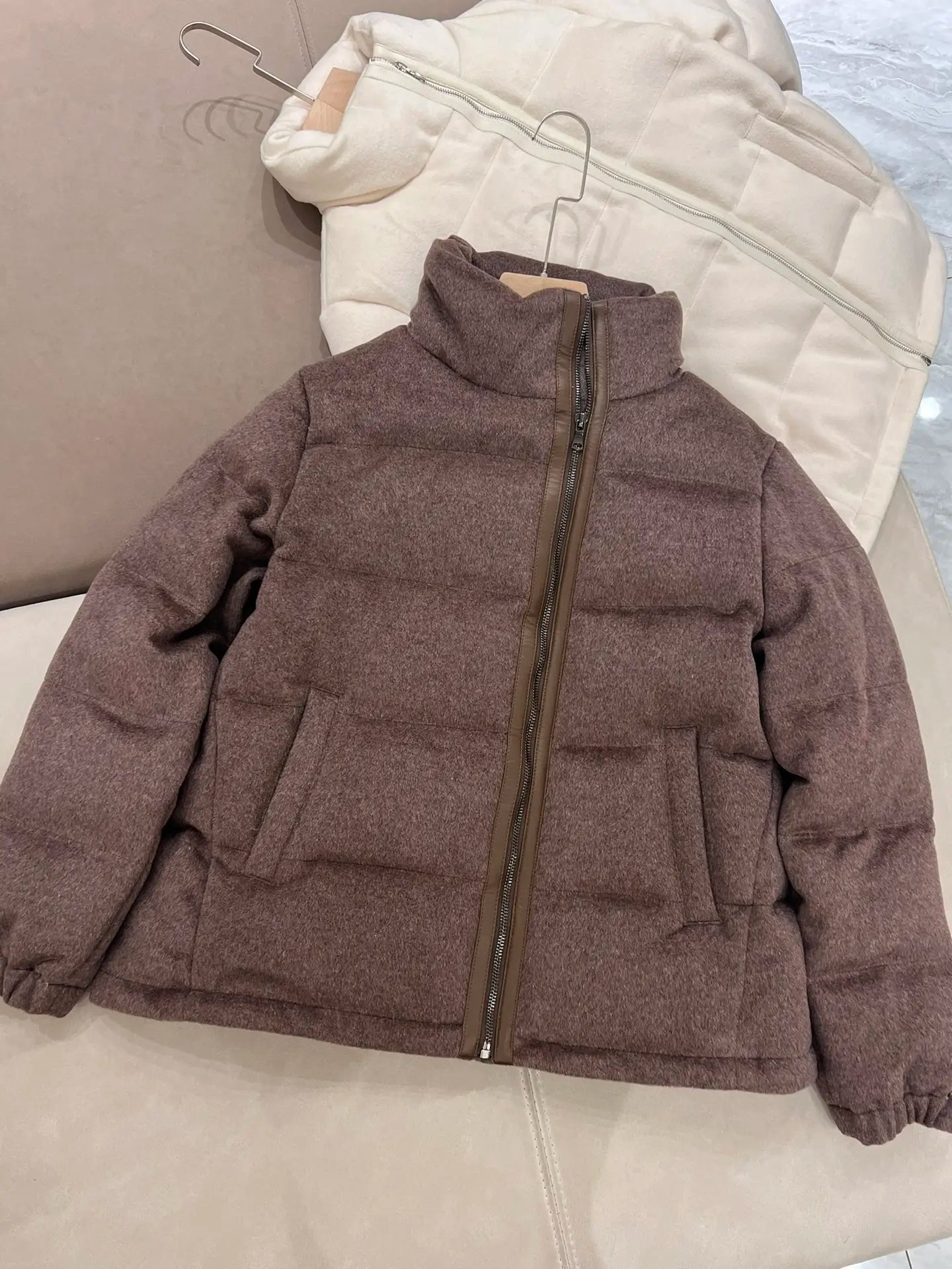 Short Down Jacket For Women Winter Warm Long Sleeve Jacket ATFH