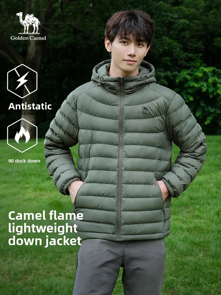 Golden Camel Winter 90% White Duck's Down Jackets Outdoor Warm Ultralight 600FP Hooded Thermal Windproof Waterproof Down Coats