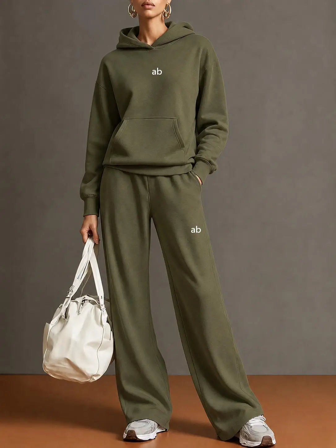 2026 Autumn/Winter New Women's Casual Hooded Sweatshirt, Wide Leg Pants Set - Loose Fit Sportswear Set for Women