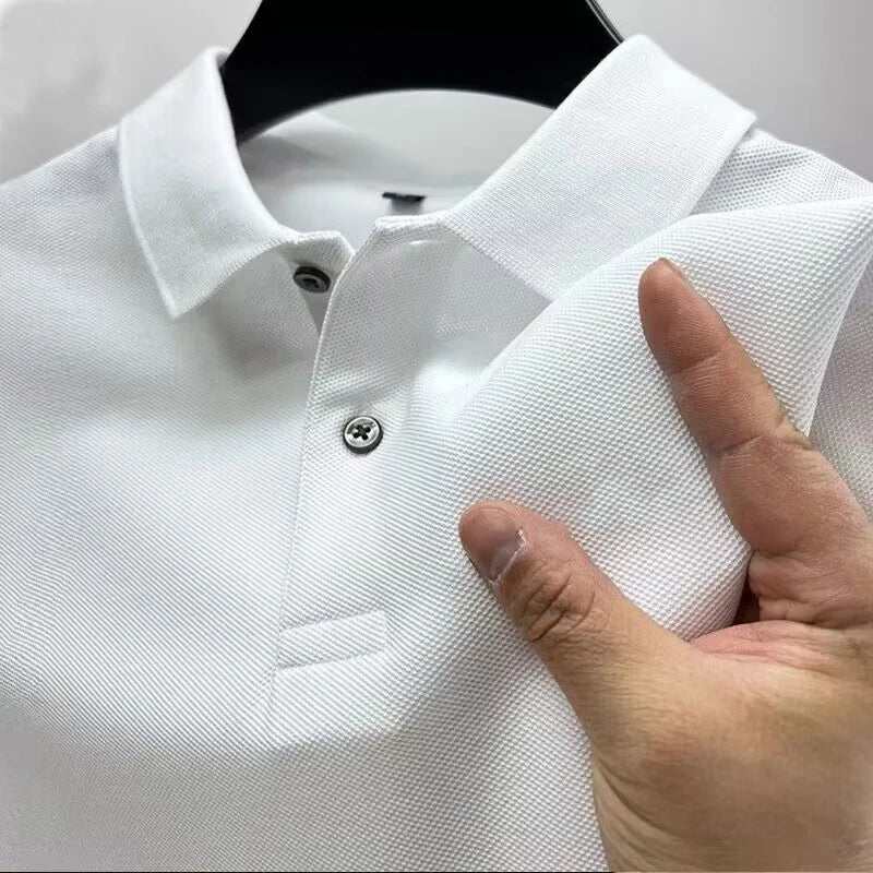 2025 Hot Sale Men's Summer Casual Breathable Comfortable Polo Shirt Men's Solid Color High Quality Short Sleeve T-Shirt ﻿