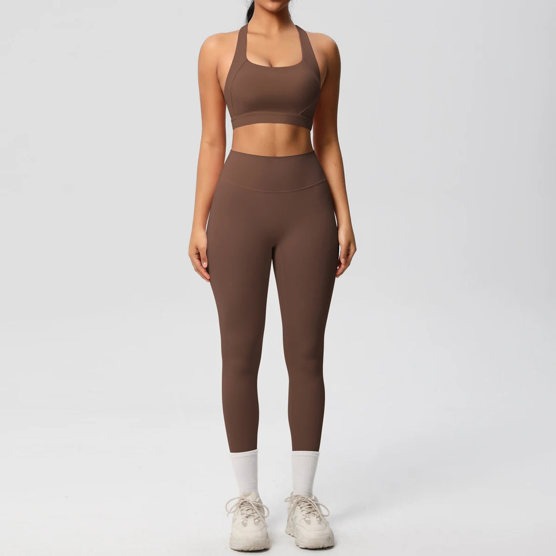 Women 2pcs Patchwork Sport Yoga Suit Training Sleeveless Sport Gym Tops  Tummy Control Slimming Booty Leggings Yoga Suit Sports - ATFH