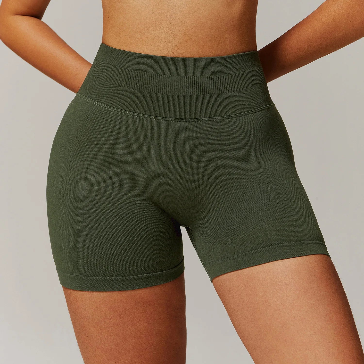 Women Seamless Yoga Shorts High Waist Scrunch Booty Workout Biker Shorts Butt Lifting Gym Tights Push Up Running Sportswear