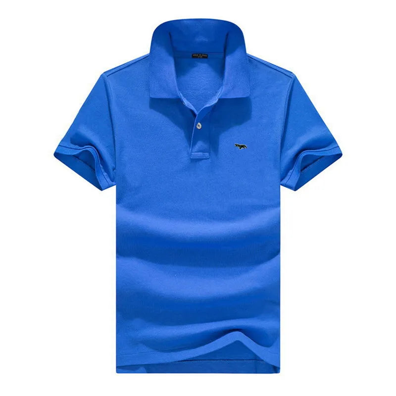 100% pure cotton Spring summer men's fashion sports brand embroidered short sleeved POLO shirt business casual T-shirt