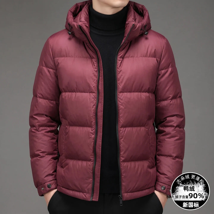 Casual Men's Hooded Duck Down Jackets New 2026 Autumn Winter Outwear Windproof Warm Puffer Coats Youth Loose Padded Top Clothing