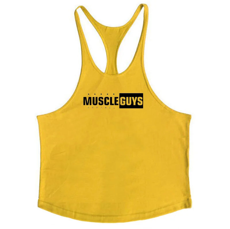 Y Back Cotton Gym Tank Tops Men Sleeveless Tanktops For Men Bodybuilding Clothing Undershirt Fitness Stringer Vest