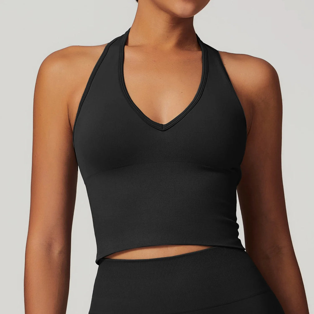 Hanging Neck Bra Women Sports Bra Top Push Up Fitness Seamless Yoga Bra Underwear Sport Tops Women Breathable Running Gym Vest - ATFH