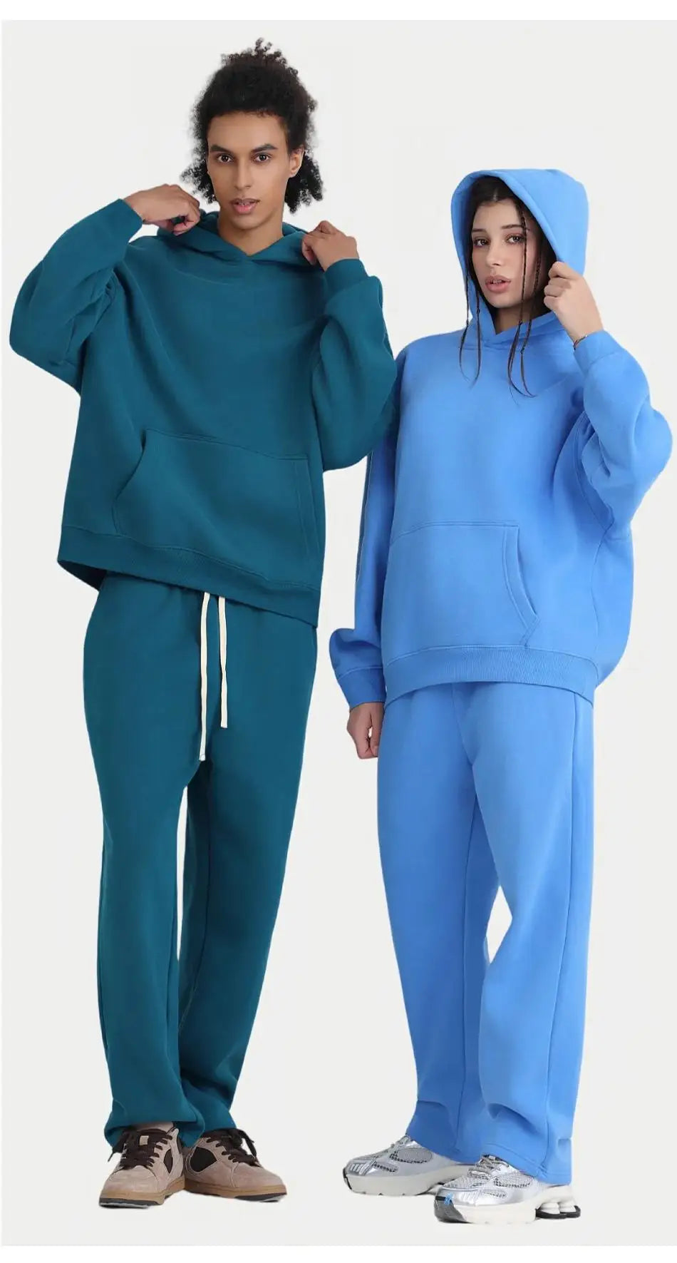 01 400GSM Hoodies Basic Fleece 20+ Colors Men Women Long Sleeve Oversized Hooded  Wholesale Sportswear Soft Unisex Jogging - ATFH