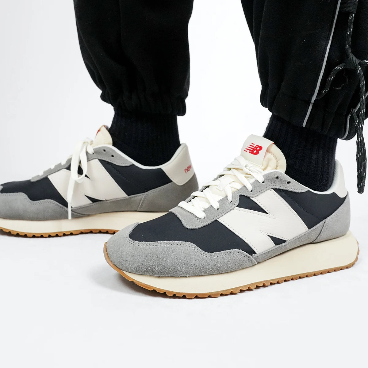 New Balance NB 237 Textile, Split Cow Leather Cushioning Slip Resistant Abrasion Resistant Low top Casual Running Shoes MS237SC