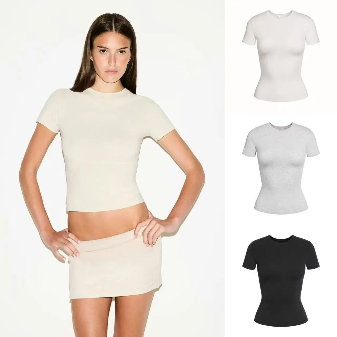 26SS COTTON JERSEY TSHIRT - Kardashian Cotton Jersey Short Sleeve T-Shirt - ATFH