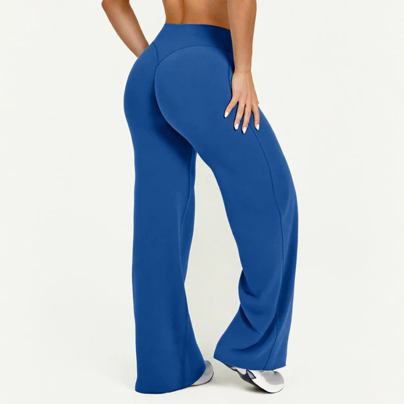 Straight Leg Pants Ultra Soft Butter Fabric Women Mid-Waist Yoga Pants Naked Feel Sports Leggings Pilates Running Sport Trousers ATFH