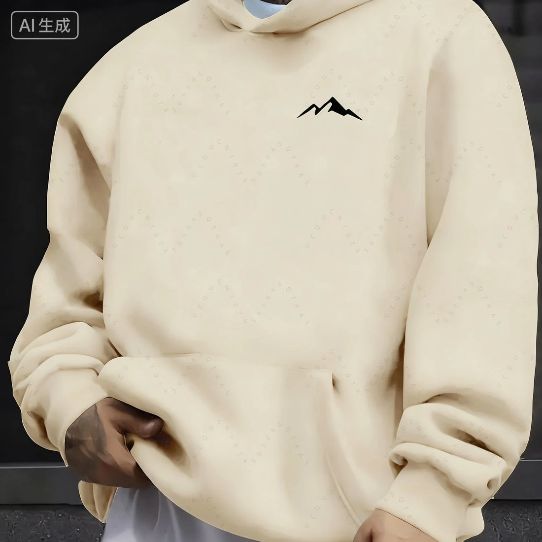 Men's Autumn And Winter Casual Fashion Loose Mountain Print Long Sleeved Hooded Sweatshirt Warm Pullover  Women Christmas Gift - ATFH