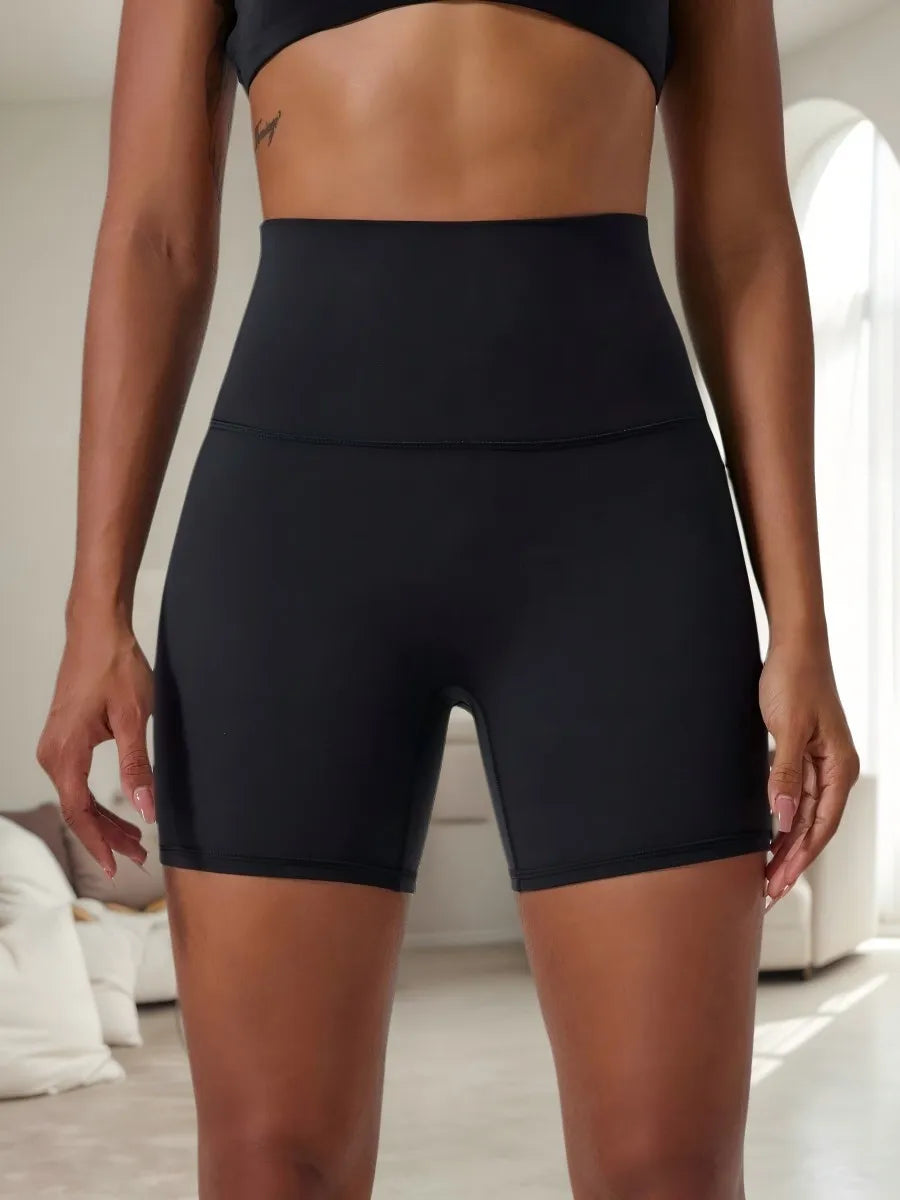 Women'S High-Waisted Stretchy Shorts - Slimming Summer Workout Shorts, Sexy Butt-Lifting Design, Casual and Versatile Style, Bla