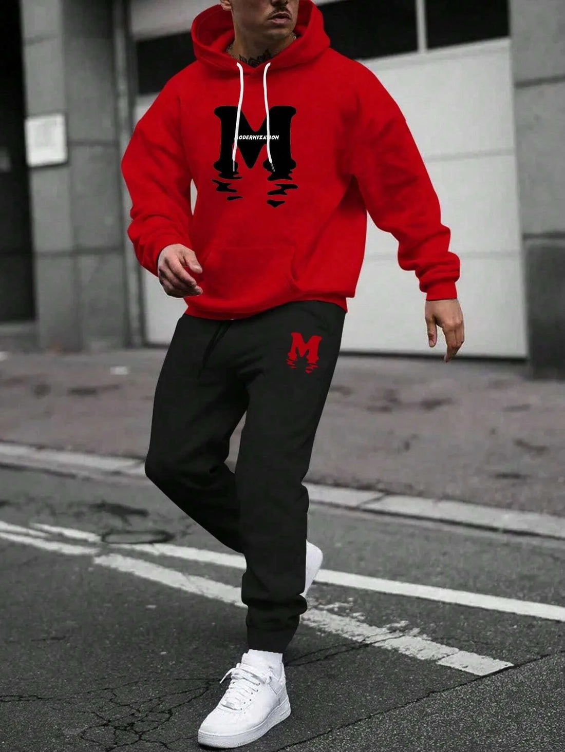 2026 Spring and autumn two-piece men's drawstring women's sports set hooded set quality comfortable casual pullover fashion - ATFH