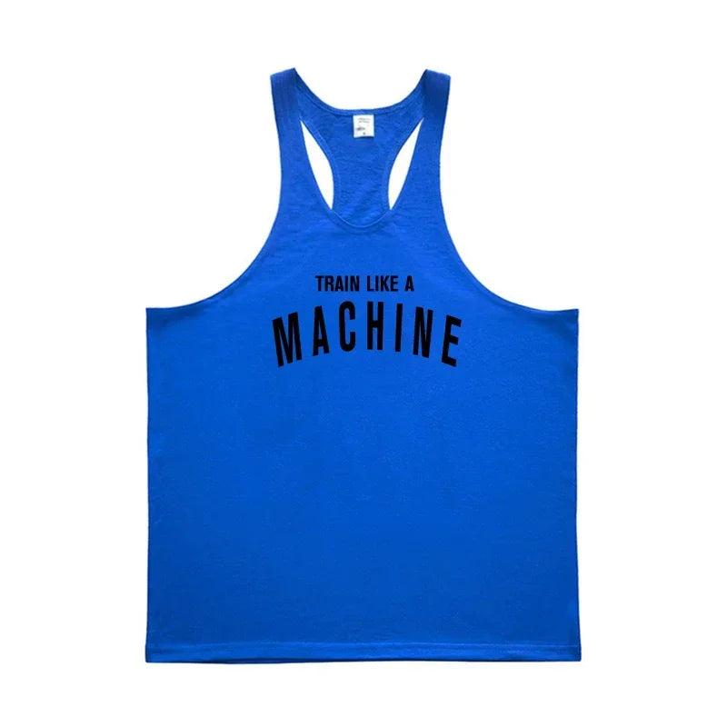 Men's Summer Breathable Gym Clothing for Men Cotton Running Vests Fitness Tank Tops Loose Workout Stringer Sleeveless Shirt