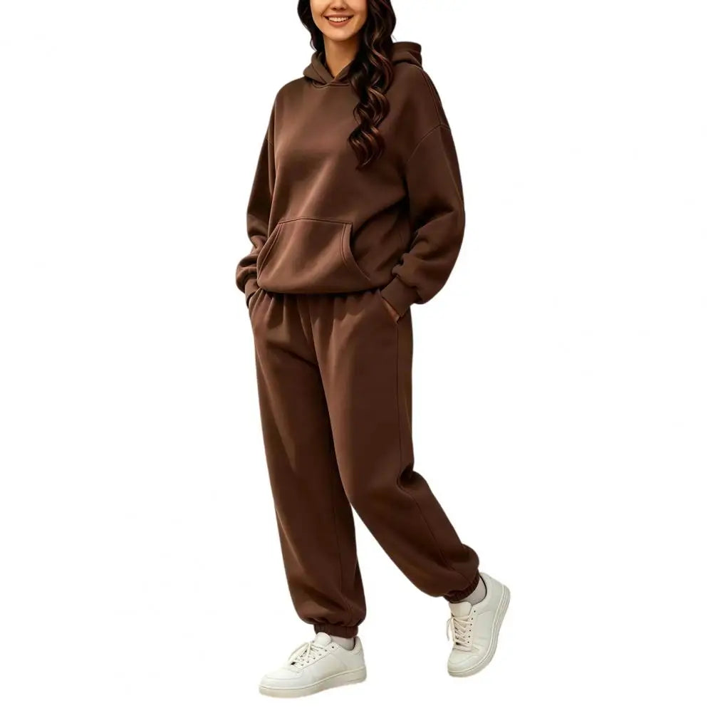 Women's Two Piece Tracksuit Set Long Sleeve Hoodie & High Waisted Joggers Sweatpants Sportswear Matching Outfit for Spring