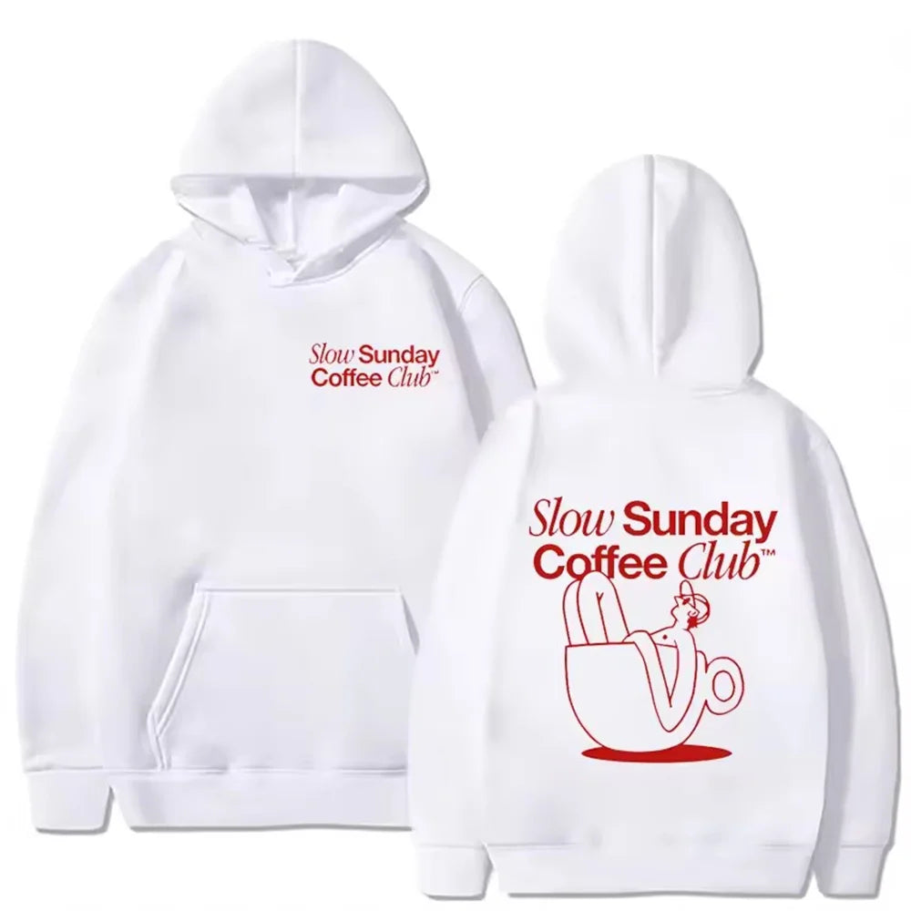 2025 New Sunday Coffee Club Hoodie Funny Men's Hoodie Harajuku Unisex Street Wear Fleece Pullover Sweatshirt - ATFH