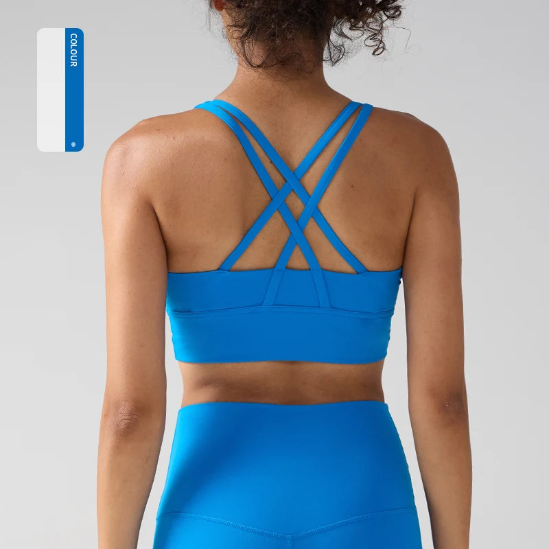Solid Color Women Women Fitness Yoga Bras Race Back Sports Bras Nylon Top Women Bra Sexy Breathable Underwear For Women Gym - ATFH