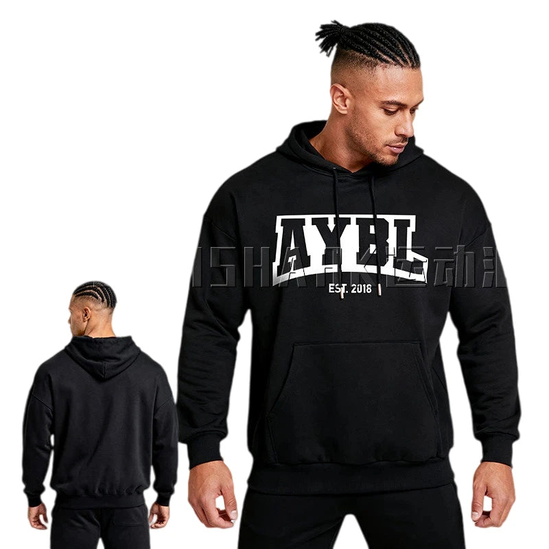 2026 Spring Unisex Oversized AY Hoodie Casual Loose Fit Pullover Sweatshirt With Pocket Breathable Warm Gym Sportswear For Worko - ATFH