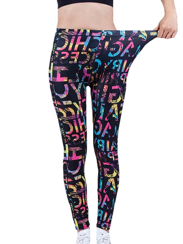 CUHAKCI Fashion Women Leggings Beautiful Leaf Floral Printing High Waist Jeggings Stretch Pant Sexy Hot Sale Clothing Mujer - ATFH