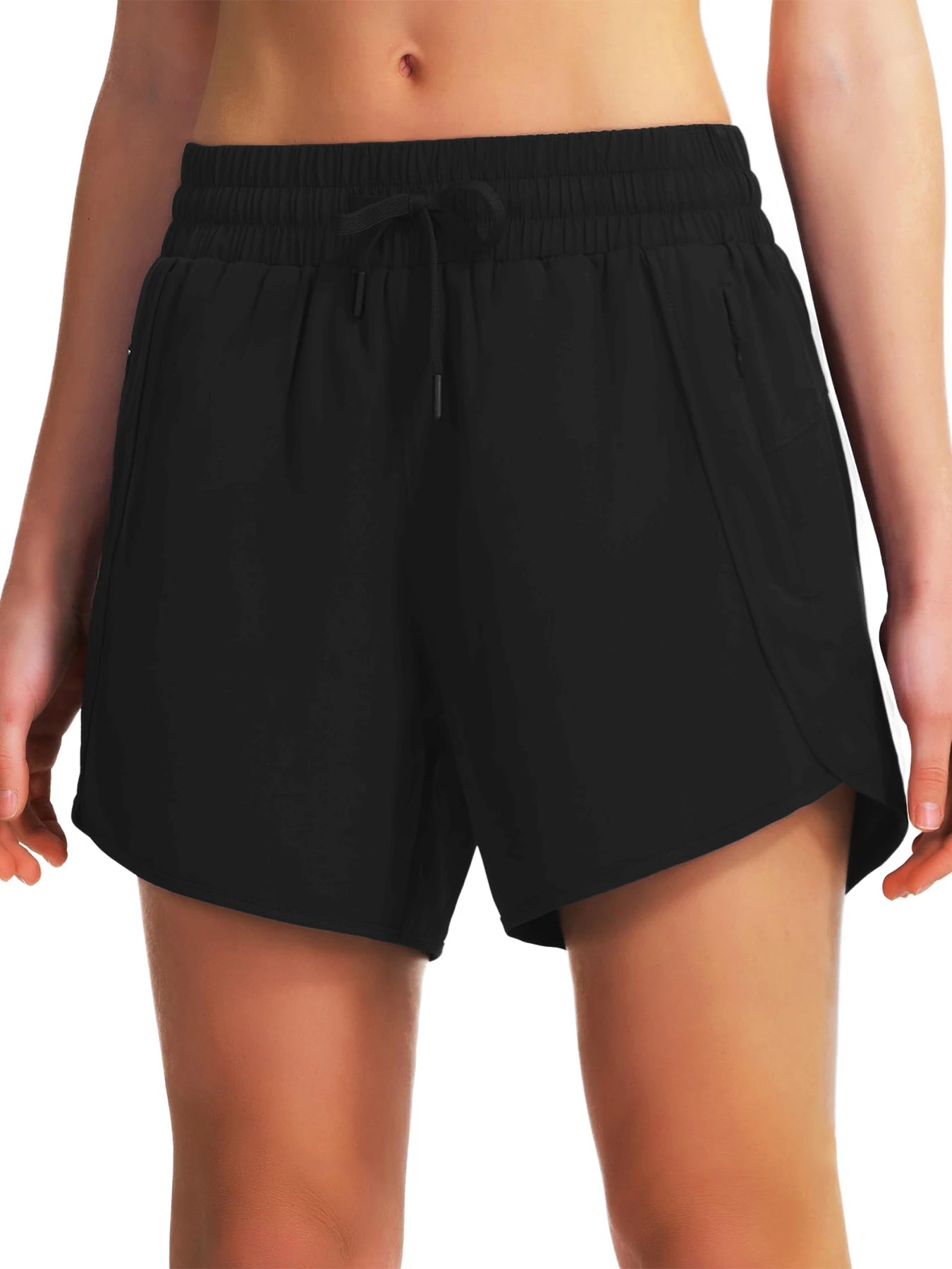 New women's casual sportswear sports running shorts quick-drying lightweight fitness shorts with zipper sports shorts Tahsi Fashion House