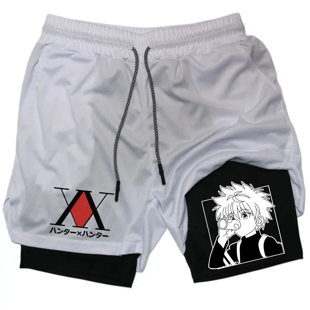 Anime Hunter X Performance Shorts Quick Dry Athletics Running Workout GYM Breathable Summer Compression