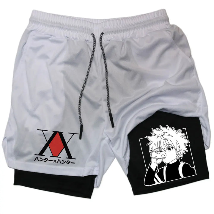 Anime Hunter X Performance Shorts Quick Dry Athletics Running Workout GYM Breathable Summer Compression