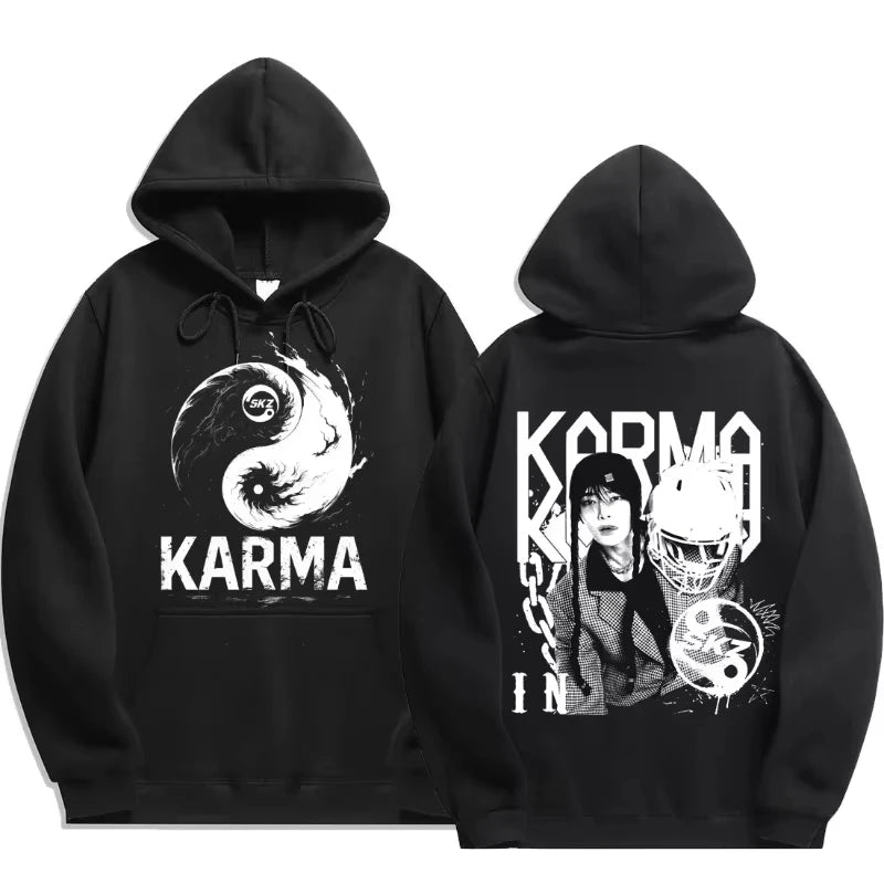KPOP's fourth album KARMA printed men's hoodie FELIX HAN BANGCHAN CHANGBIN HYUNJIN LEE fashion hoodie