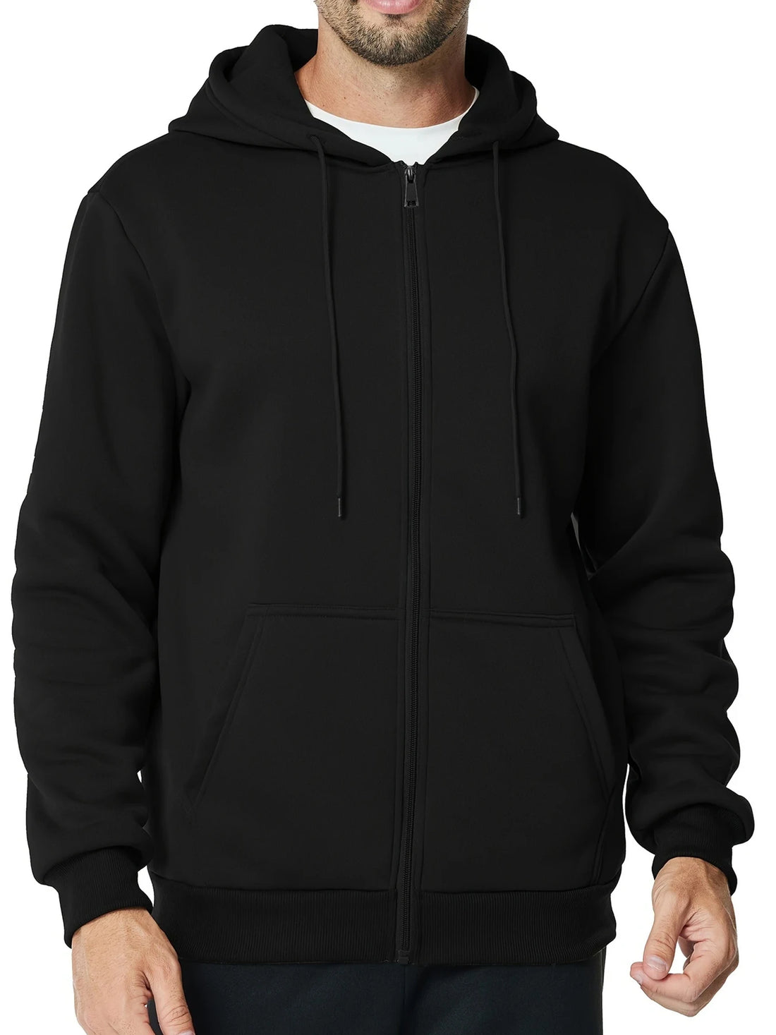 Men's casual sports zipper Hooded Jacket solid color Hooded Sweatshirts Men's Cardigan coat Casual Male Jacket Sportwear - ATFH