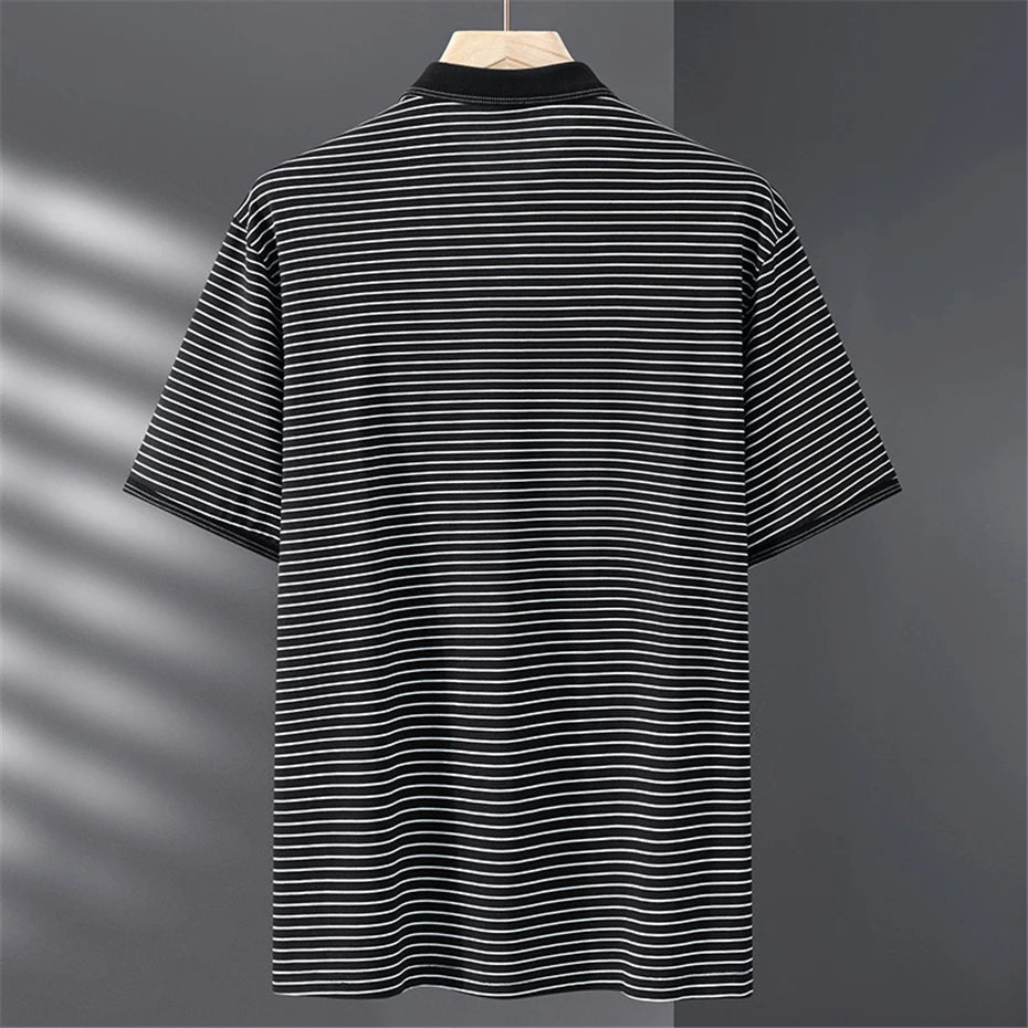 Striped Polo Shirt Men Summer Polo Shirts Contrast Color Tops Male Fashion Casual Short Sleeve Polo Shirts Summer