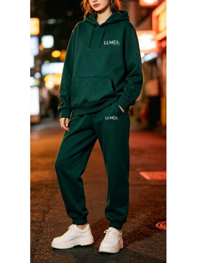 Women's Tracksuit Hoodies Trousers 2PCS Suit Winter Sports Jogging Outfits Fashion Street Designer Clothes for Women Pants Set