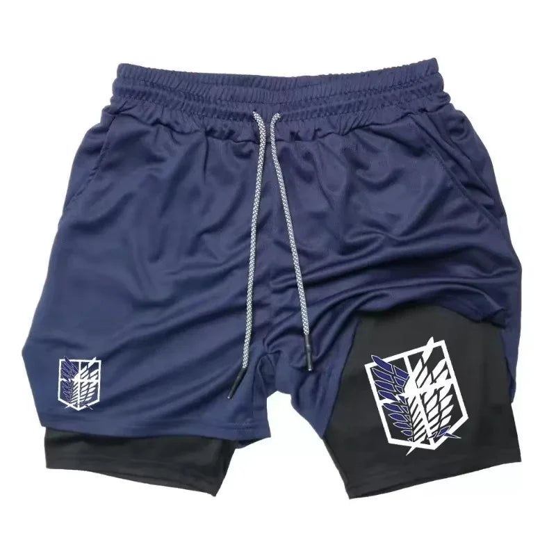 2025 New Two-in-One Sports Shorts, Men's Sportswear Breathable and Casual Double-Layer Basketball Shorts M-3XL