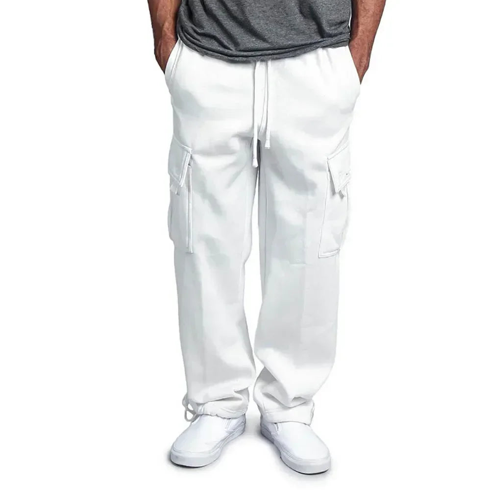 Mens Sweatpants Fit Joggers for Sports and Streetwear Loose Oversized Soft Drawstring Long Pants Men Multi - Pocket Pants